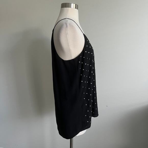 Express Studded V-Neck Tank Camisole Keyhole Back Black Sleeveless Blouse M NWT - Picture 3 of 8